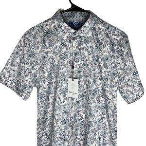 Robert Graham Nichols Floral Short Sleeve Button Down Shirt Mens Size S